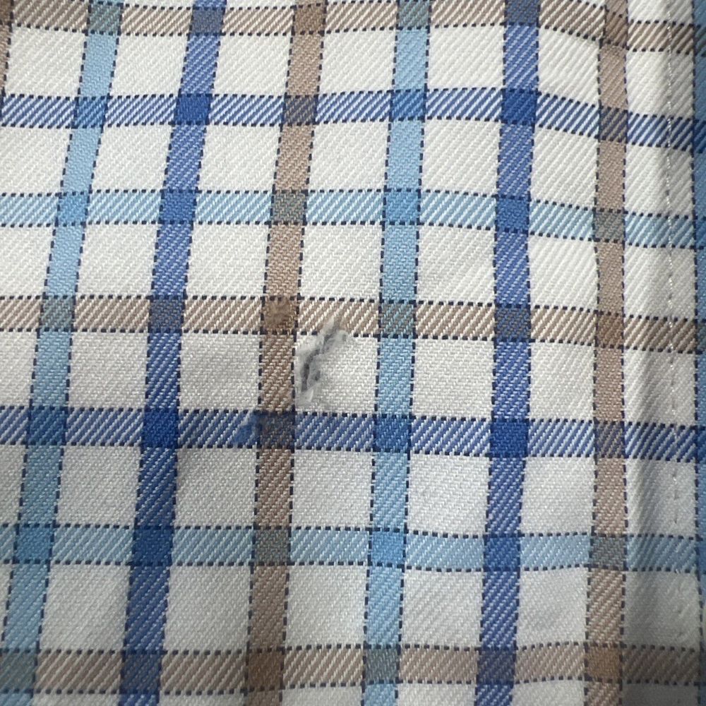 Peter Miller Men's Size XL Button Down Long Sleeve Plaid Shirt White Pre-Owned - Picture 7 of 8